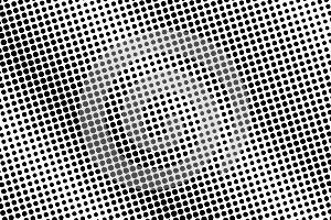 Black and white dotted halftone. Half tone background. Dark striped dotted gradient.