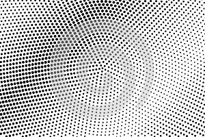 Black and white dotted halftone. Half tone background. Diagonal light dotted gradient.