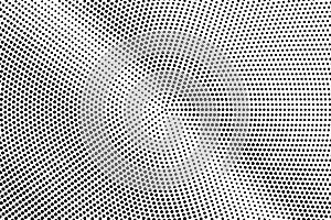 Black white dotted halftone. Half tone background. Frequent diagonal dotted gradient.