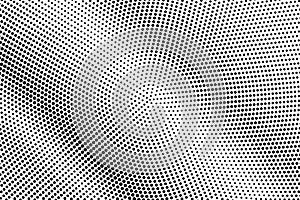 Black and white dotted halftone. Half tone background. Rough textured dotted gradient.