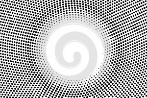 Black white dotted halftone. Half tone background. Smooth circle dotted gradient
