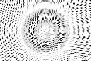 Black white dotted halftone. Half tone vector background. Centered smooth dotted gradient.