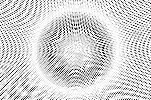 Black white dotted halftone. Half tone vector background. Centered smooth dotted gradient. photo