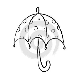 Black and white dotted umbrella