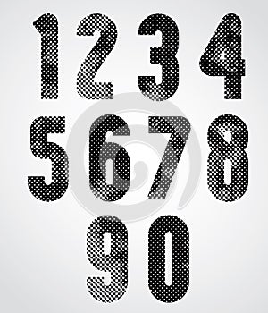 Black and white dotty decorative numbers.
