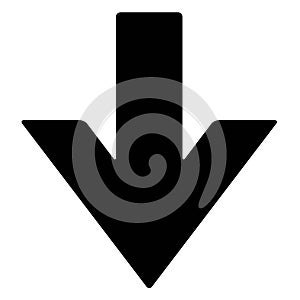 Black and white down arrow web icon