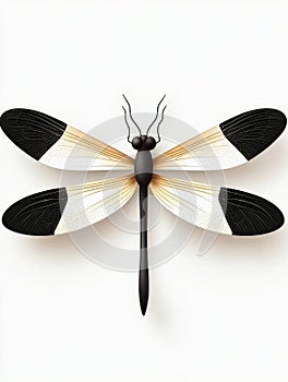 Black and White Dragonfly Decoration
