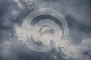 Black and white dramatic sky background cloudy storm.