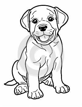 Black and White Drawing of a Dog