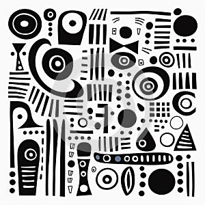 Black And White Design: Organic Contours And Abstract Minimalism Inspired By Dogon And Yaka Art photo