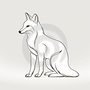 Subtle Realism Sitting Fox Icon - Caninecore Illustration photo
