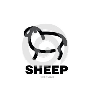 Black and white drawing of sheep