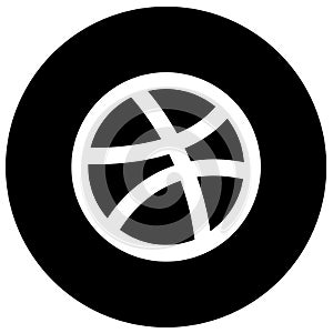 Black & White dribbble logo icon