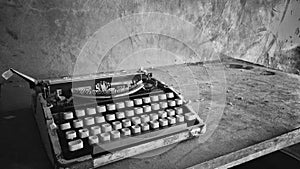 Black and white dusty typewriter photo