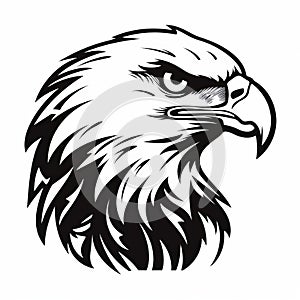 Black And White Eagle Head Tattoo Design