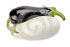 Black and white eggplants