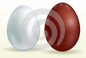 Black and white eggs on white background - vector illustration