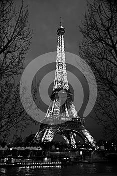 Black and white Eiffel Paris