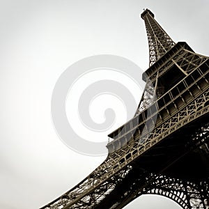 Black and White Eiffel Tower in the City of Paris France