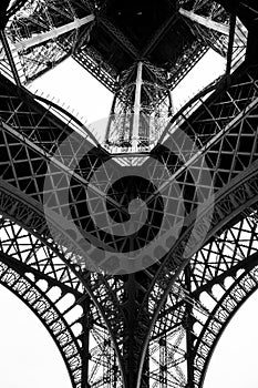 Black and White Eiffel Tower in the City of Paris France