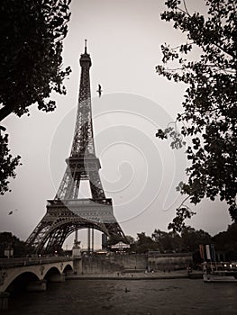 Bianco e nero la Torre la città da Parigi 