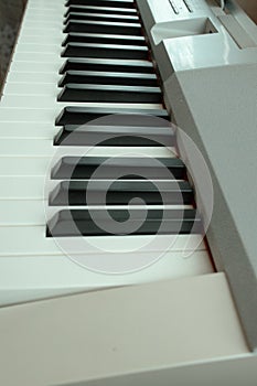 black and white electronic piano keys