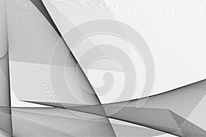 Black and white empty blank vector background, header banner template,  thin wavy gray lines,