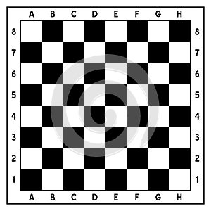 Black and White Empty Chessboard