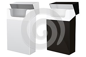 Black and white empty packs of cigarettes