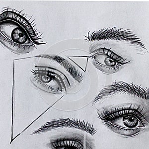 Black and white eyes