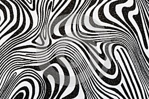 Black and White Fabric with swirled curves or Zebra Pattern.