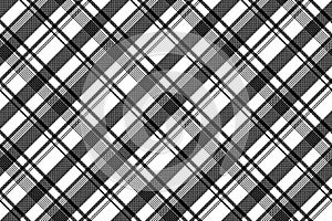 Black white fabric texture pixel asymmetrical seamless pattern