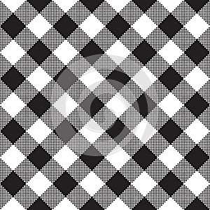 Black and white fabric texture. Vector illustration