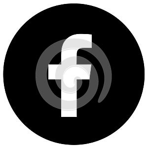 Black & white Facebook logo icon