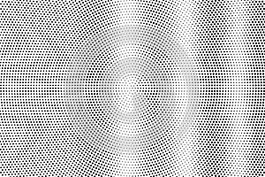 Black on white faded halftone texture. Dotted vector background. Vertical dotwork gradient. Monochrome halftone overlay