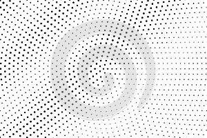 Black on white faded halftone texture. Sparse dotwork gradient. Halftone vector background. Monochrome halftone overlay