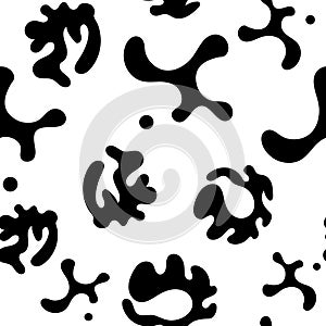 Black and white fashion prints made with a stylized x sign and blots.seamless geometric pattern with a monochrome cross on a white