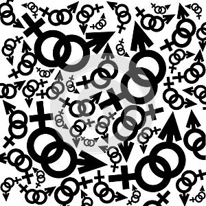 Black and white feminine and masculine signs