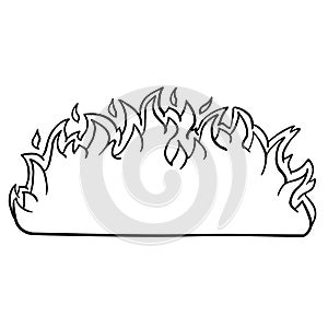 Black and white fire border