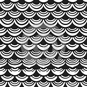 Black and White Fish Scale Pattern Design Generative AI