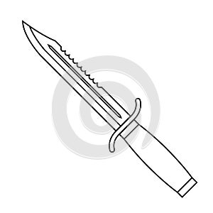 Black and white flat vector icon of army knife