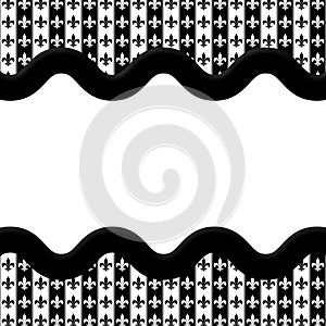 Black and White Fleur De Lis Pattern Fabric Background