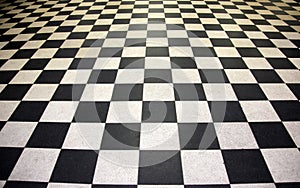 Black and white floor tiles