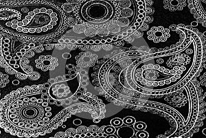 Black and white floral fabric