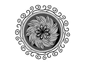 Black and white floral ornament