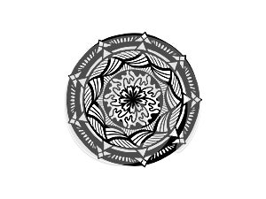 Black and white floral ornament