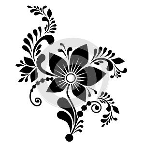 Black and white floral pattern.