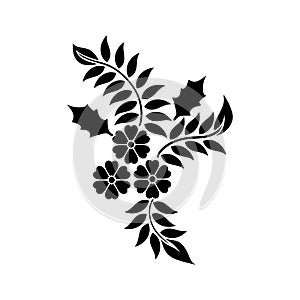 Black and white Floral Scroll