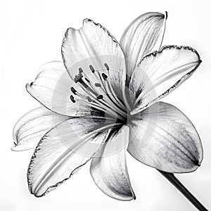 Black and White Flower Drawing photo