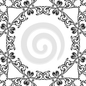 Black and white flower frame tecture